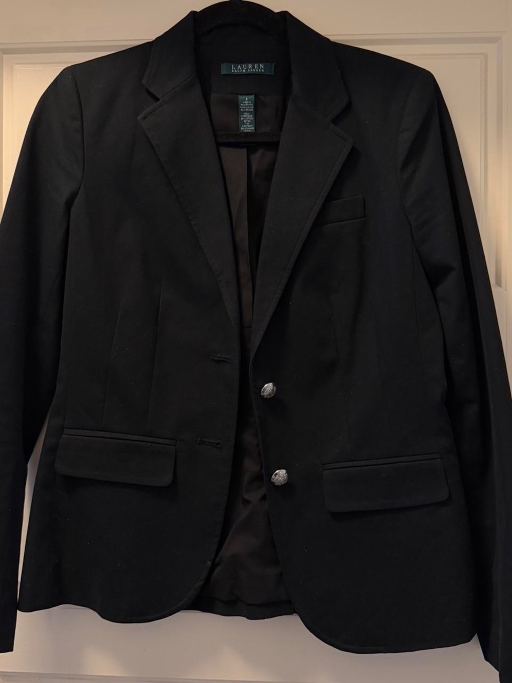 Ralph Lauren Black Women's Two-Button Notch Lapel Blazer